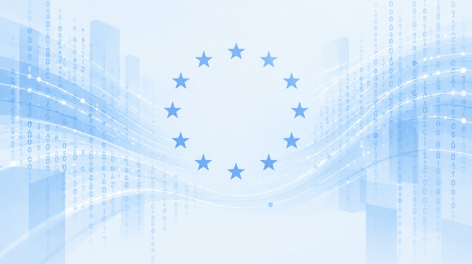 Abstraktná ilustrácia pravidiel EÚ pre transparentnosť obsahu vytvoreného AI